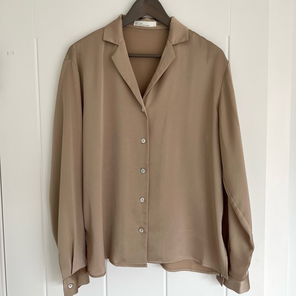 OAK + FORT Tops - Oak + Fort Oversized Tan Blouse